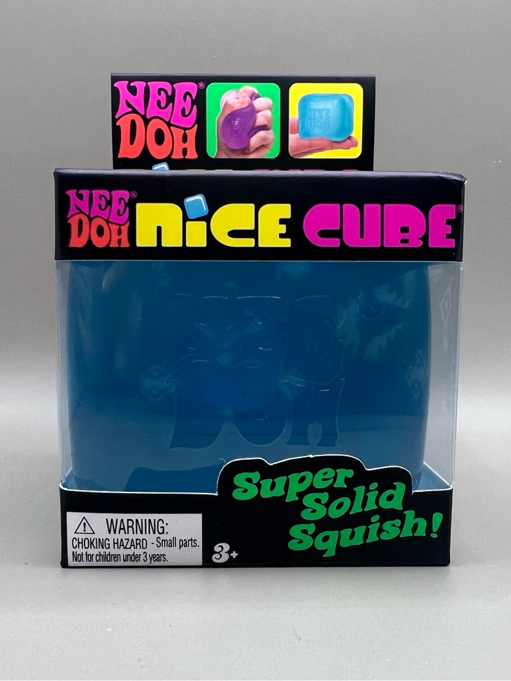 Nee Doh Nice Cube - Super Solid Squish! (Blue) - Brand New